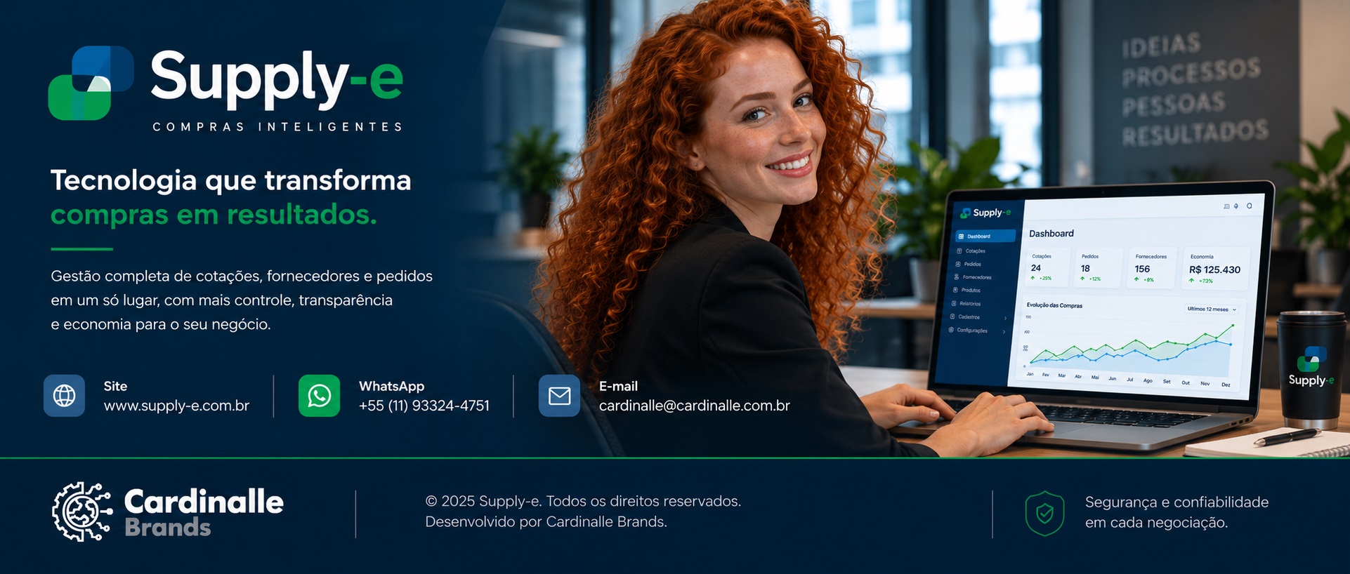 Supply-e — Tecnologia que transforma compras em resultados. Desenvolvido por Cardinalle Brands